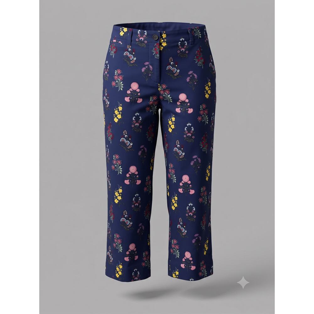 Talbots Womens 8P Bloomcore Cottagecore Bourgeois Preppy Cropped Floral Pants